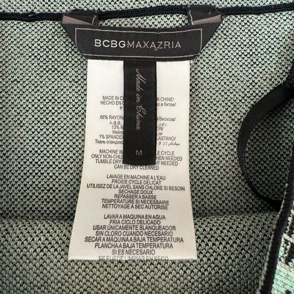 BCBGMAXAZRIA KELLY GREEN SCARLET INK-BLOCK SKIRT size M NWOT - Picture 4 of 9